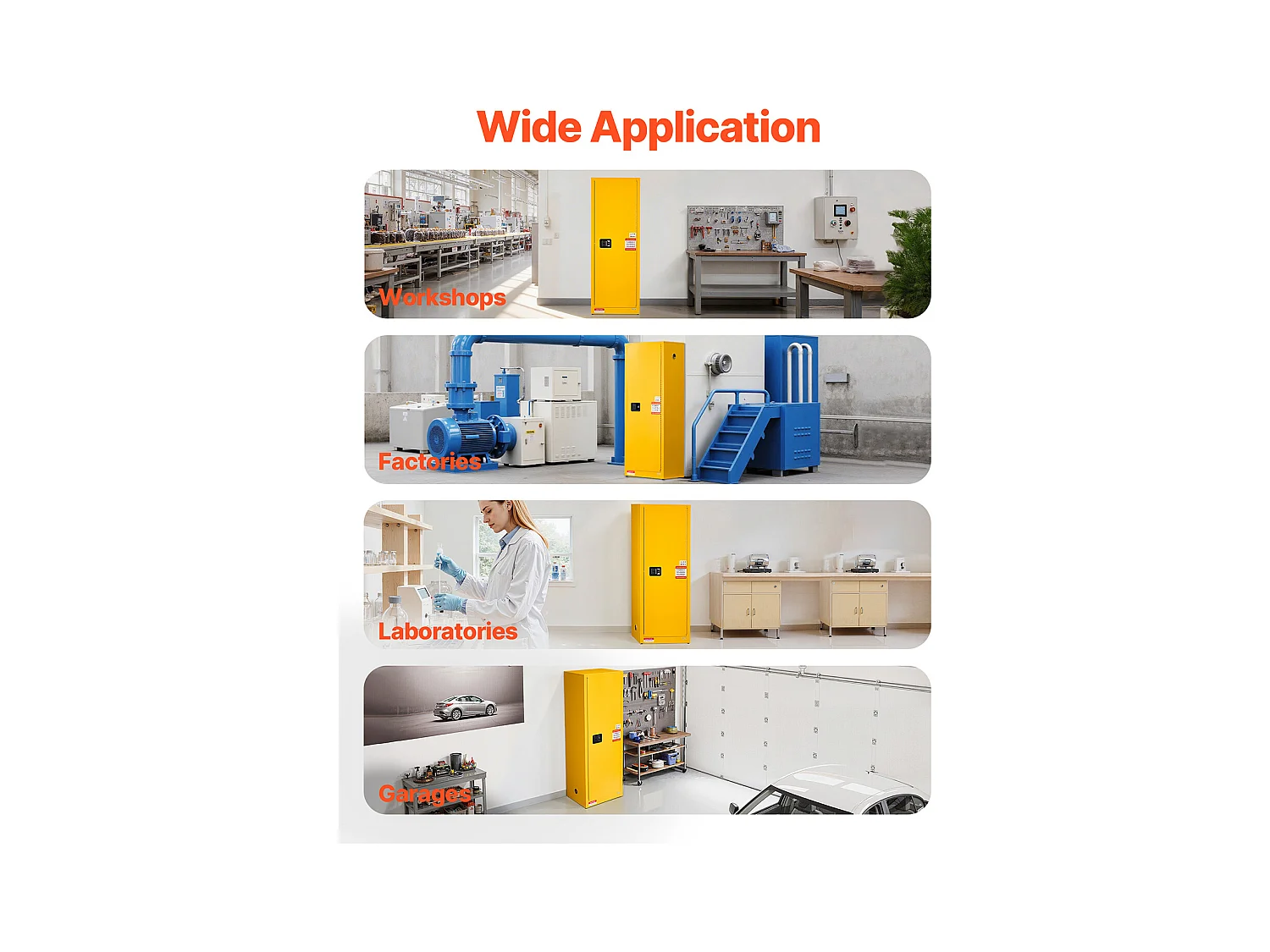 Szafa Bezpieczeństwa SucceBuy dla Produktów Palnych 87 L 59 x 46 x 165,1 cm, Szafa Przeciwpożarowa dla Cieczy Palnych ze Stali Laminowanej