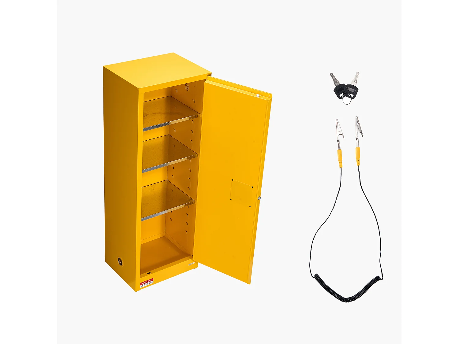 Armoire de Sécurité SucceBuy pour Produits Inflammables de 87 L 59 x 46 x 165,1 cm, Armoire Coupe-Feu pour Liquides Inflammables en Acier Laminé