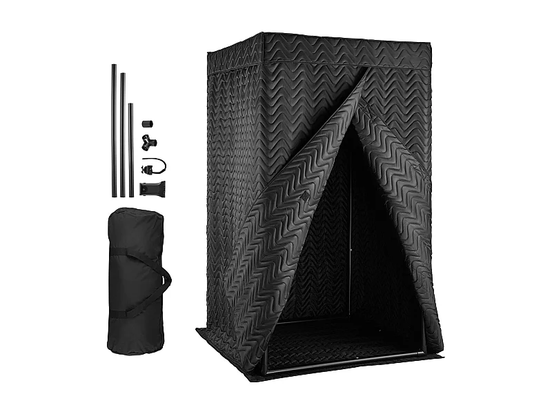 Draagbare Spraakcabine SucceBuy, 110 x 110 x 200 cm, Opnamestudio met Tas, Mobiele Standaard, Geluidsdichte Opnamecabine