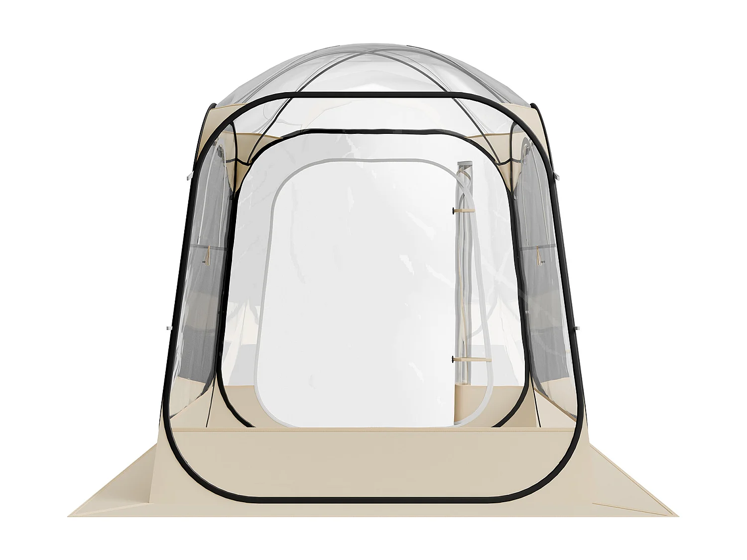 Tente de Sport Transparente SucceBuy 160 x 160 cm Tente à Bulle Pop Up pour 2-4 Personnes, Abri d'Extérieur Vue Dégagée, avec Tapis de Sol