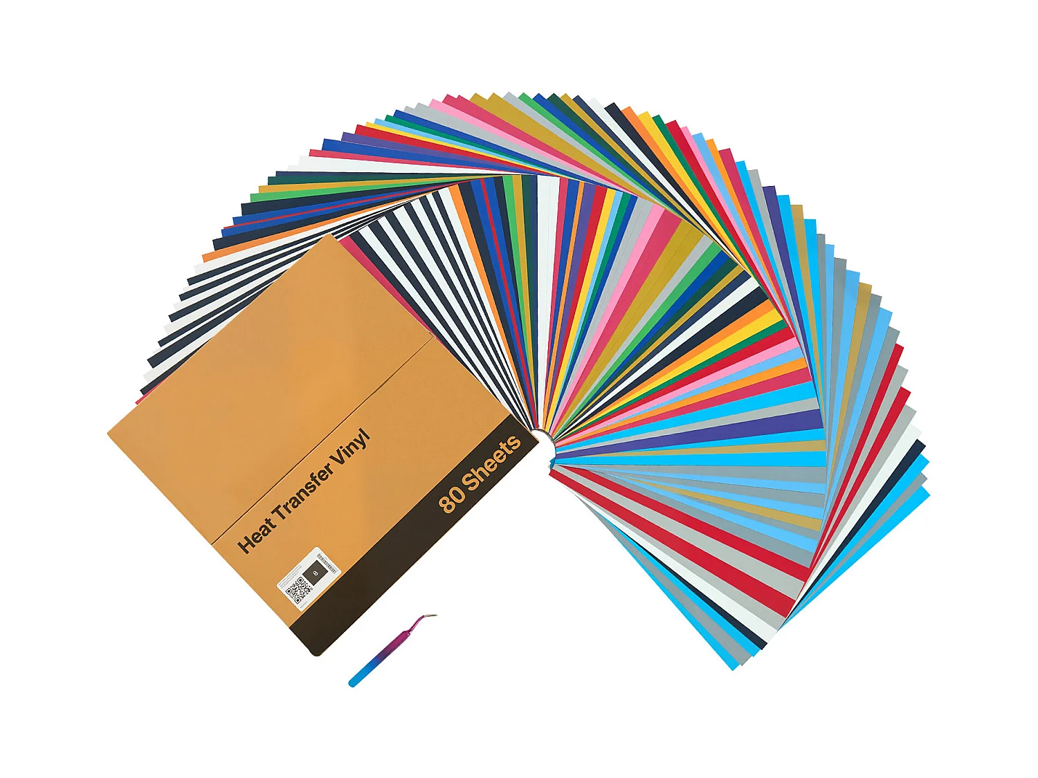 Vel Thermovinyl SucceBuy Set van 80STs 30,48x30,48 cm, Thermo-Flex Meerkleurig, Gemakkelijk te Snijden en te Ontgrassen, met Accessoires