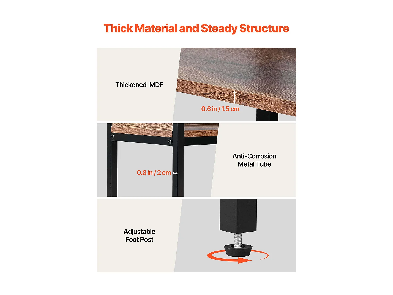 Étagère d'Angle SucceBuy à 5 Niveaux, Hauteur 166,1 cm, Bibliothèque du Coin en L avec 4 Crochets, Meuble de Rangement Réversible avec Cadre en Métal