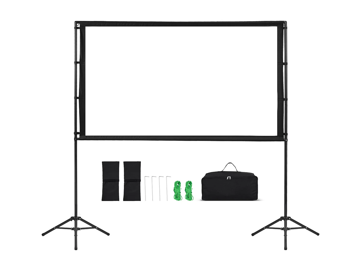 Écran de Projection SucceBuy de 213,4 cm avec 2 Trépieds, Toile de Projection Portable et Infroissable, Grand Angle de Vision 160°, 16:9 4K HD, avec Sac