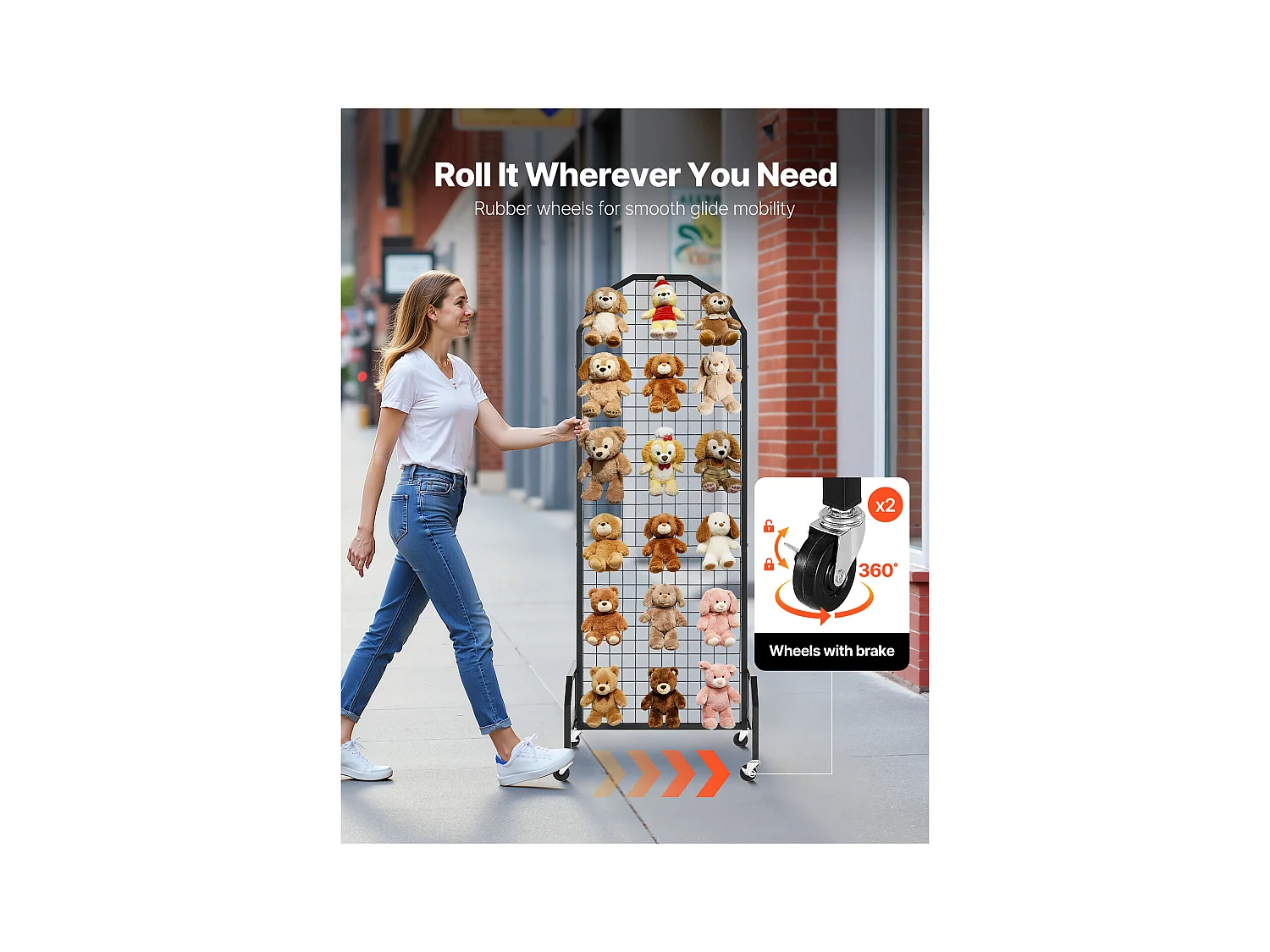 Siatka Wystawiennicza SucceBuy na Stoje 2Szt 60x164 cm, Panel Siatki ze Stali Węglowej, Mobilny Wystawiacz Siatkowy z Kółkami i 20 Hakami