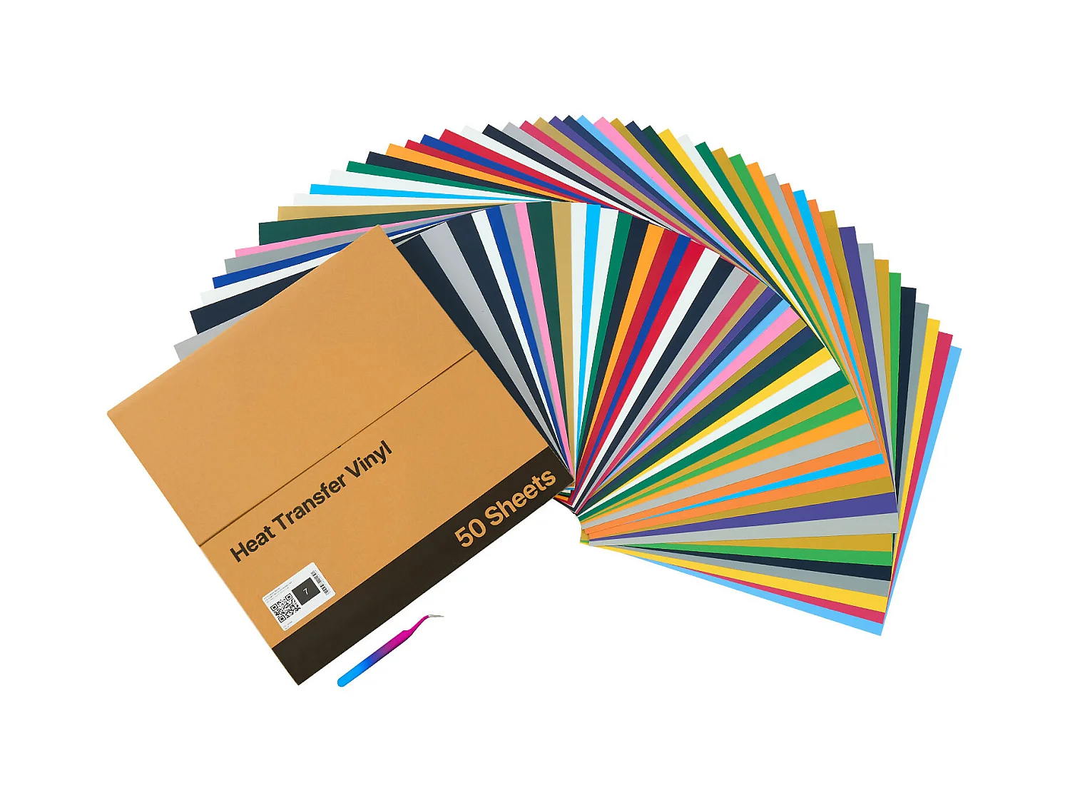 Vel Thermovinyl SucceBuy Set van 50STs 30,48x30,48 cm, Thermo-Flex Meerkleurig, Gemakkelijk te Snijden en te Ontgrassen, met Accessoires