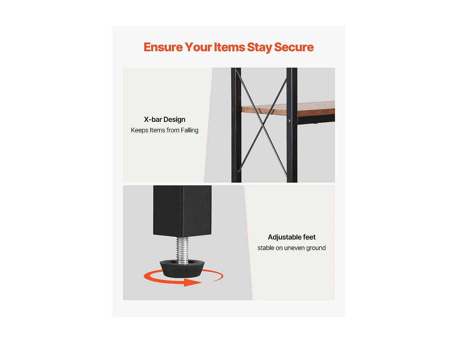 Hoekschap SucceBuy met 7 Niveaus, Hoogte 200 cm, Grote L-vormige Hoekboekenkast met Metalen Frame en Schappen, Omkeerbare Opbergmeubel