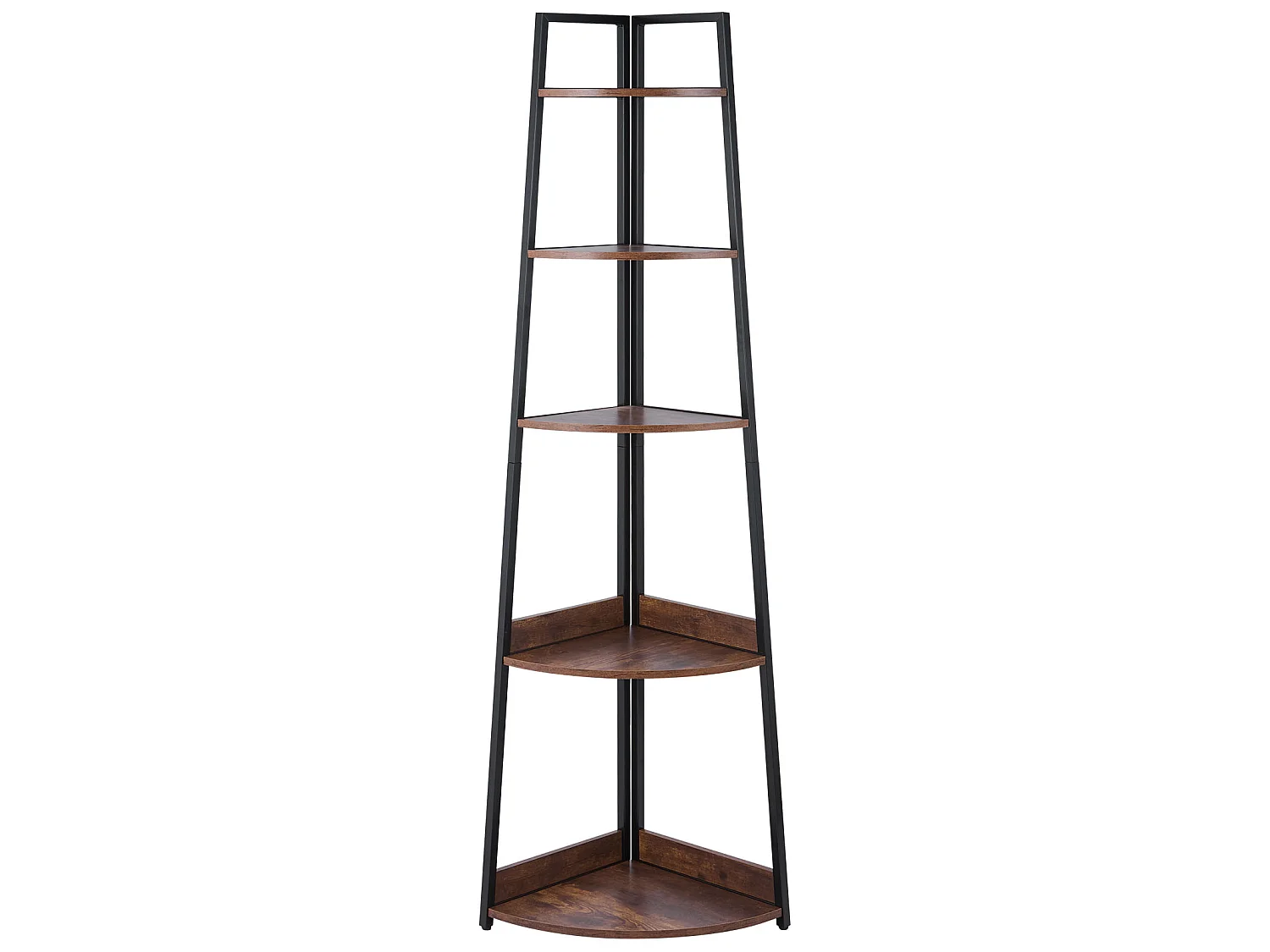 Eckregal SucceBuy mit 5 Ebenen, Eckbücherregal, Höhe 178 cm, Wandaufbewahrungsmöbel mit Metallrahmen und Holzregalen
