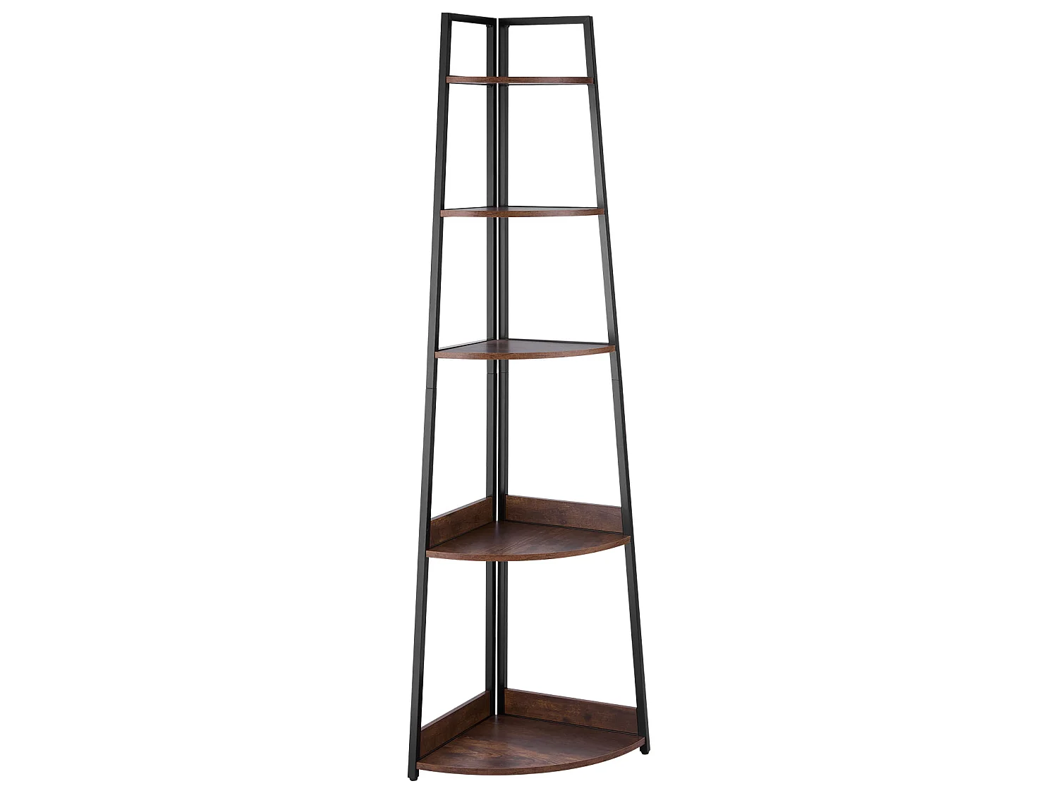 Eckregal SucceBuy mit 5 Ebenen, Eckbücherregal, Höhe 178 cm, Wandaufbewahrungsmöbel mit Metallrahmen und Holzregalen