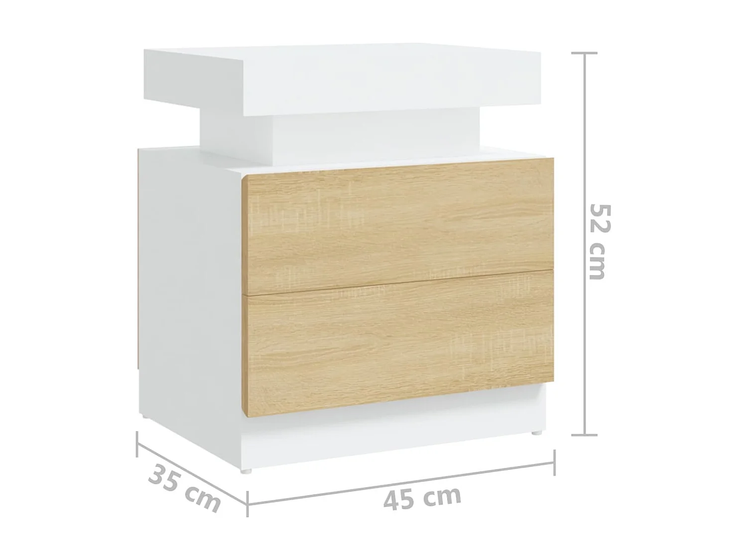 Reinir  Mesita de noche madera de ingeniería roble Sonoma 45x35x52 cm