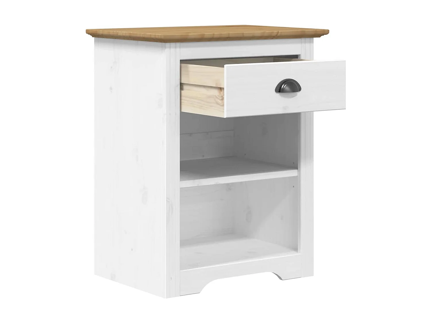 Idren  Nachtkastje BODO 53x38,5x67 cm massief grenenhout bruin