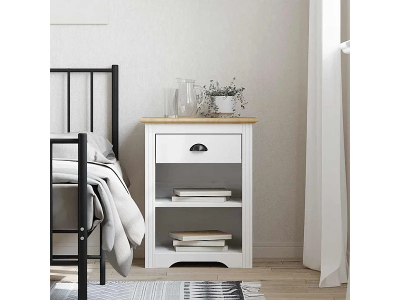 Idren  Nachtkastje BODO 53x38,5x67 cm massief grenenhout bruin