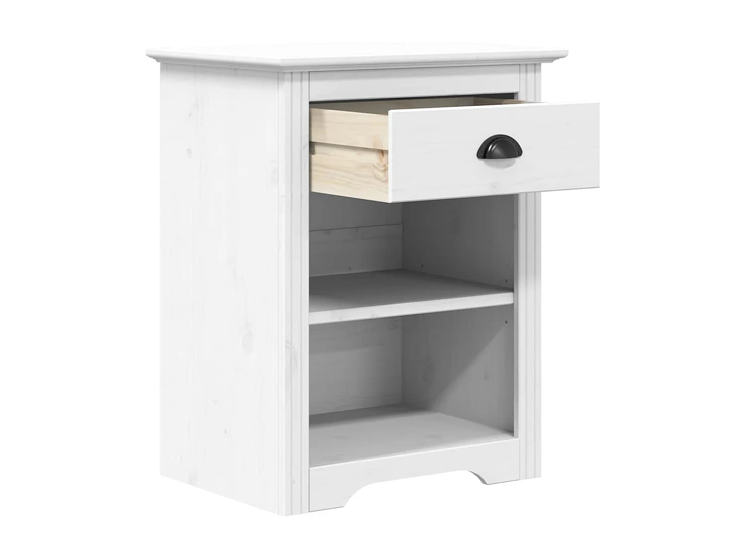 Idren  Mesita de noche BODO madera maciza de pino blanco 53x38,5x67 cm