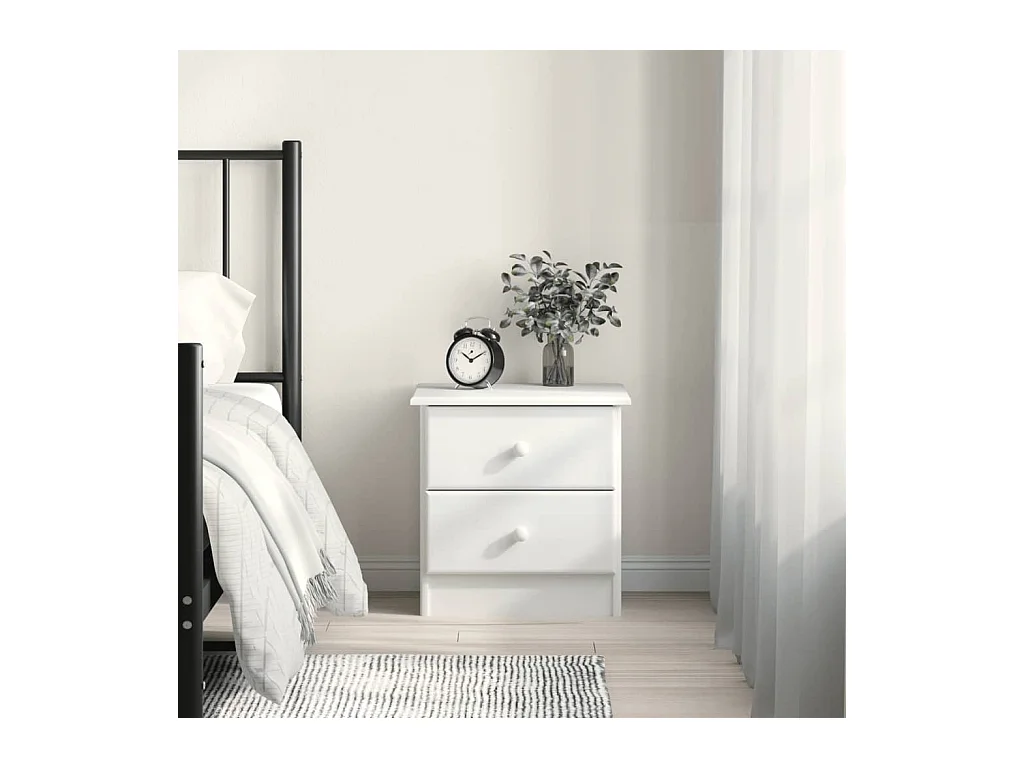 Giulia  Nachtkastje ALTA 41x35x41 cm massief grenenhout wit