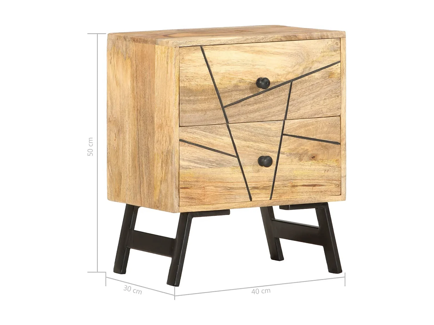 Olinor  Nachtkastje 40x30x50 cm massief mangohout