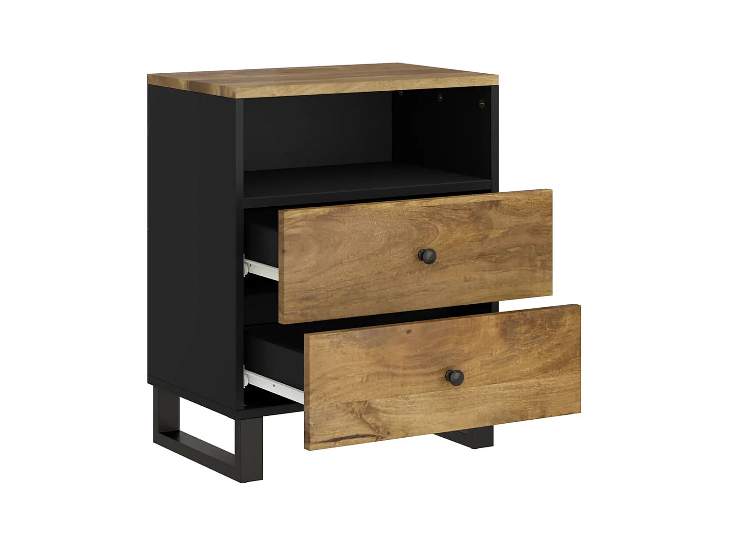 Glynnor  Table de chevet 50x33x62 cm Bois de manguier et d'ingénierie