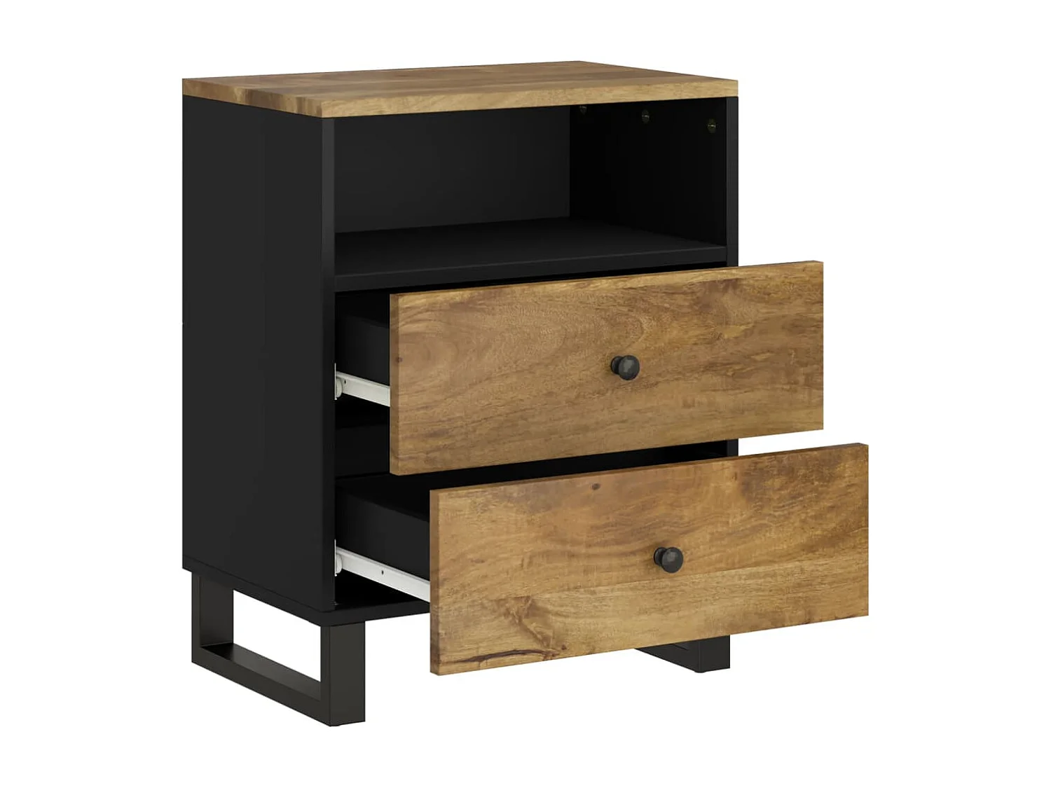 Glynnor  Table de chevet 50x33x62 cm Bois de manguier et d'ingénierie