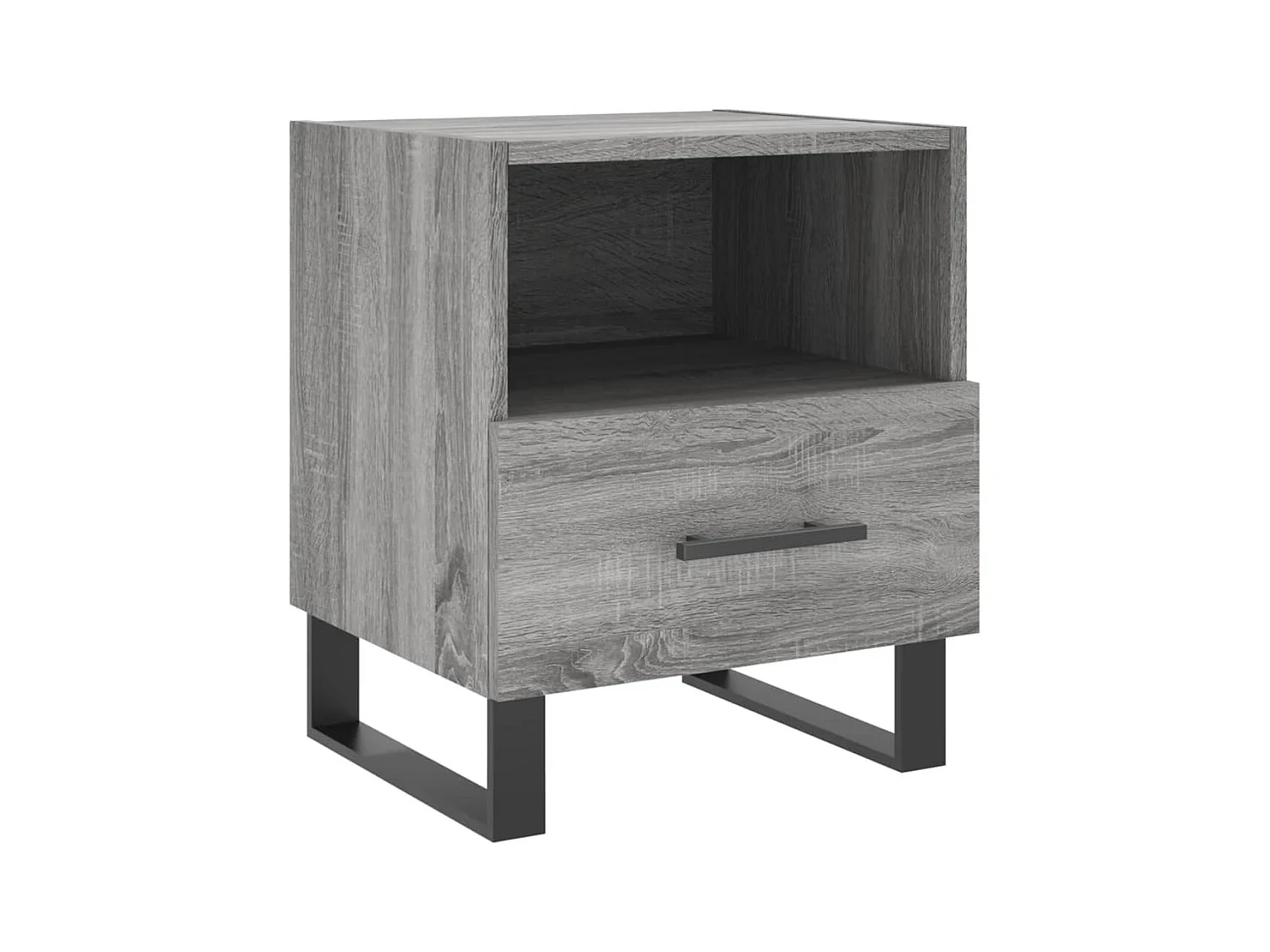 Bruni  Table de chevet sonoma gris 40x35x47,5 cm bois d’ingénierie