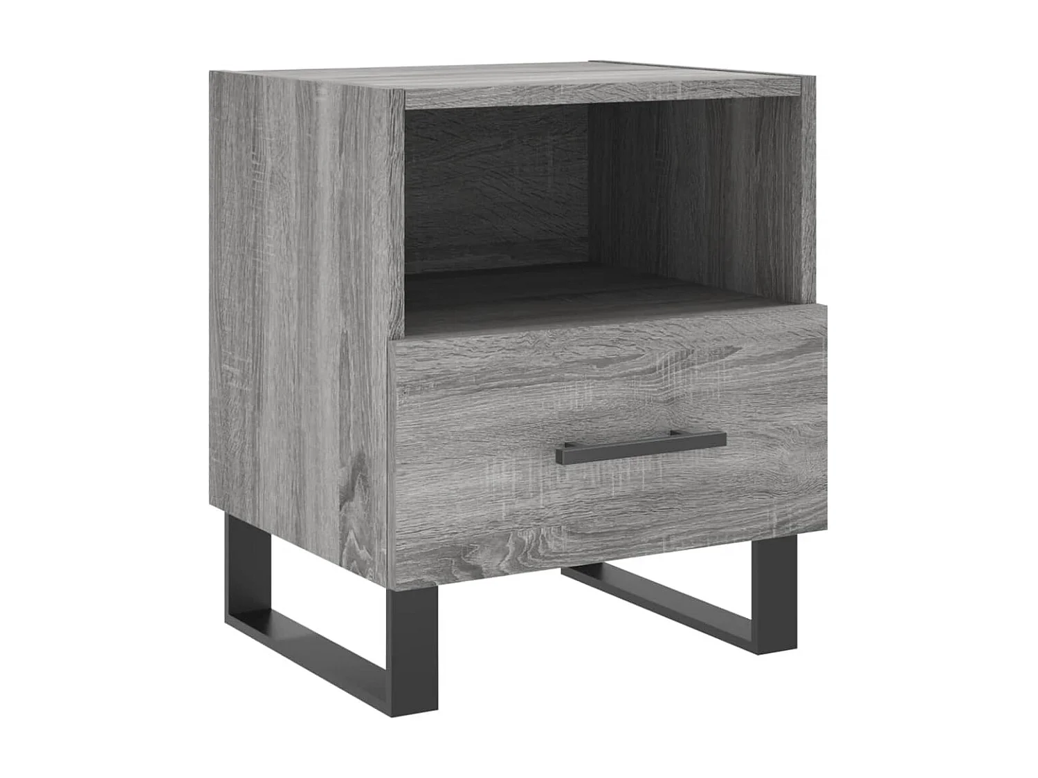 Bruni  Table de chevet sonoma gris 40x35x47,5 cm bois d’ingénierie