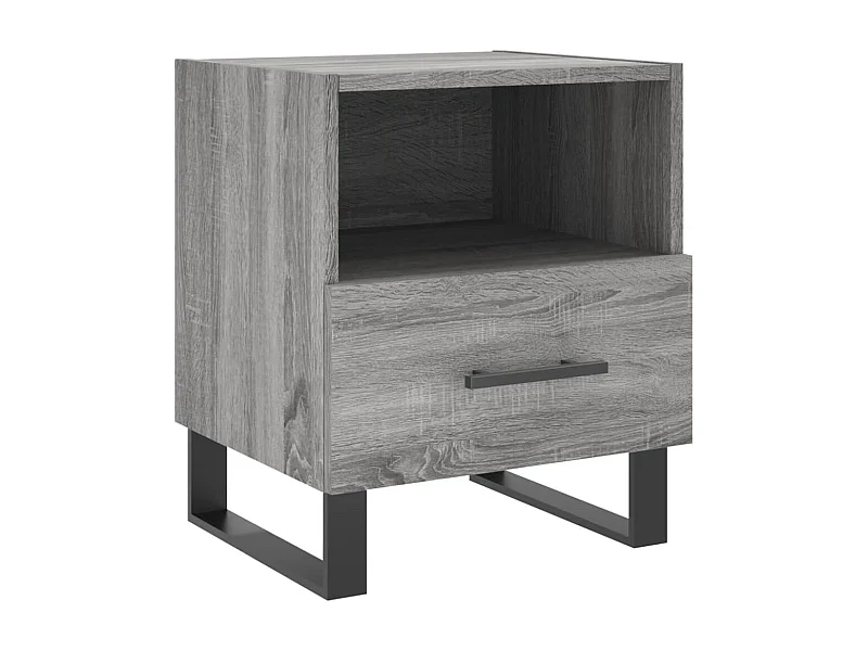 Bruni  Table de chevet sonoma gris 40x35x47,5 cm bois d’ingénierie