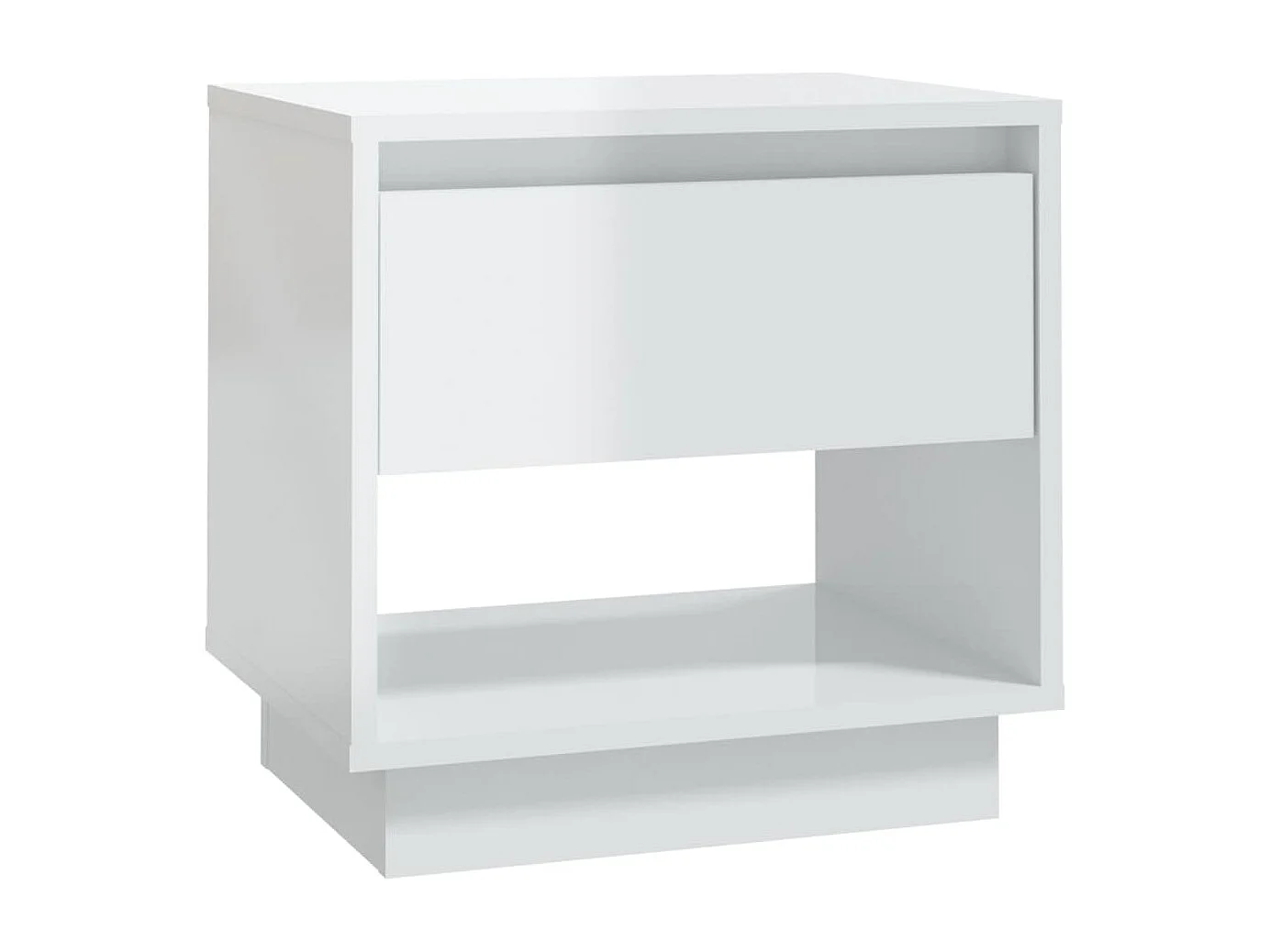 Zalyn  Nachtkastje 45x34x44 cm bewerkt hout hoogglans wit