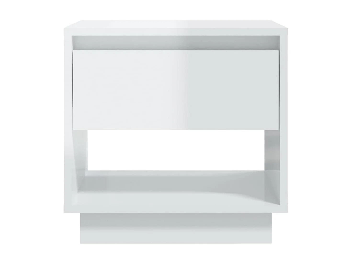 Zalyn  Nachtkastje 45x34x44 cm bewerkt hout hoogglans wit