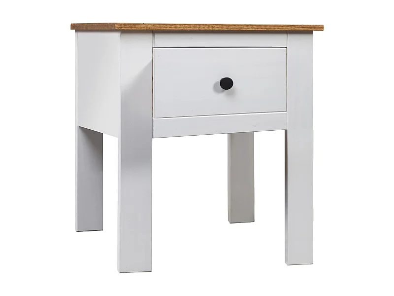 Sophie-Magali  Table de chevet Blanc 46x40x57 cm Pin Gamme Panama