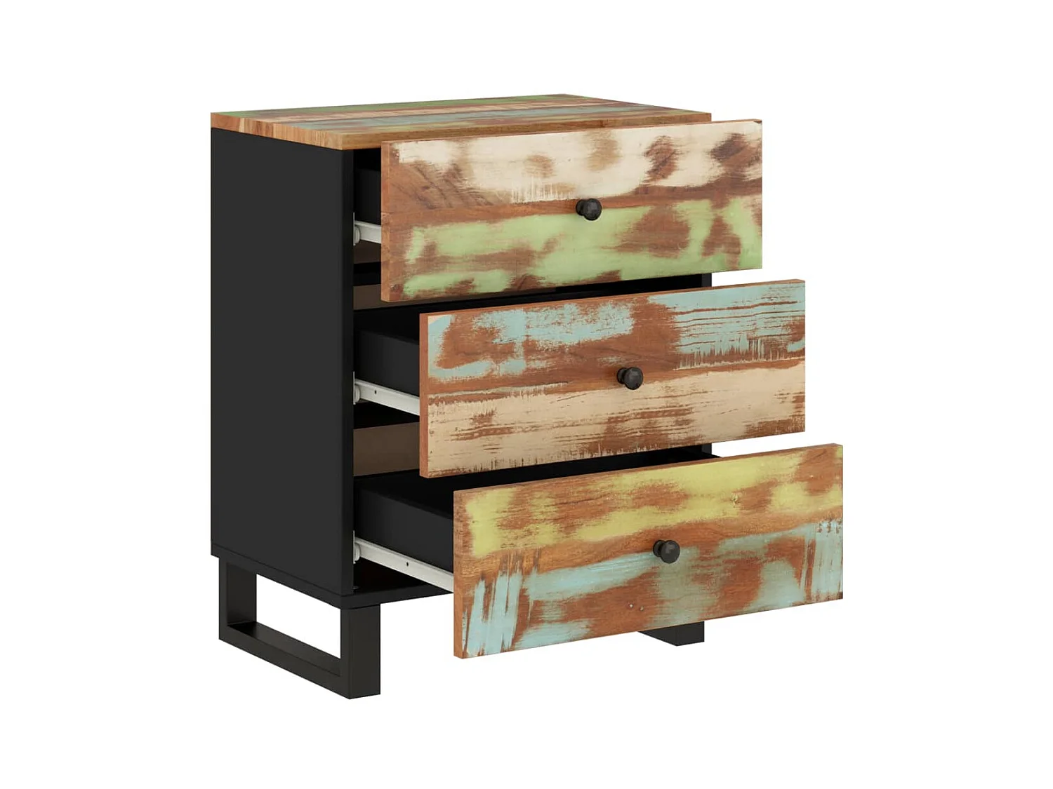 Mie  Table de chevet 50x33x62cm Bois de récupération et d'ingénierie