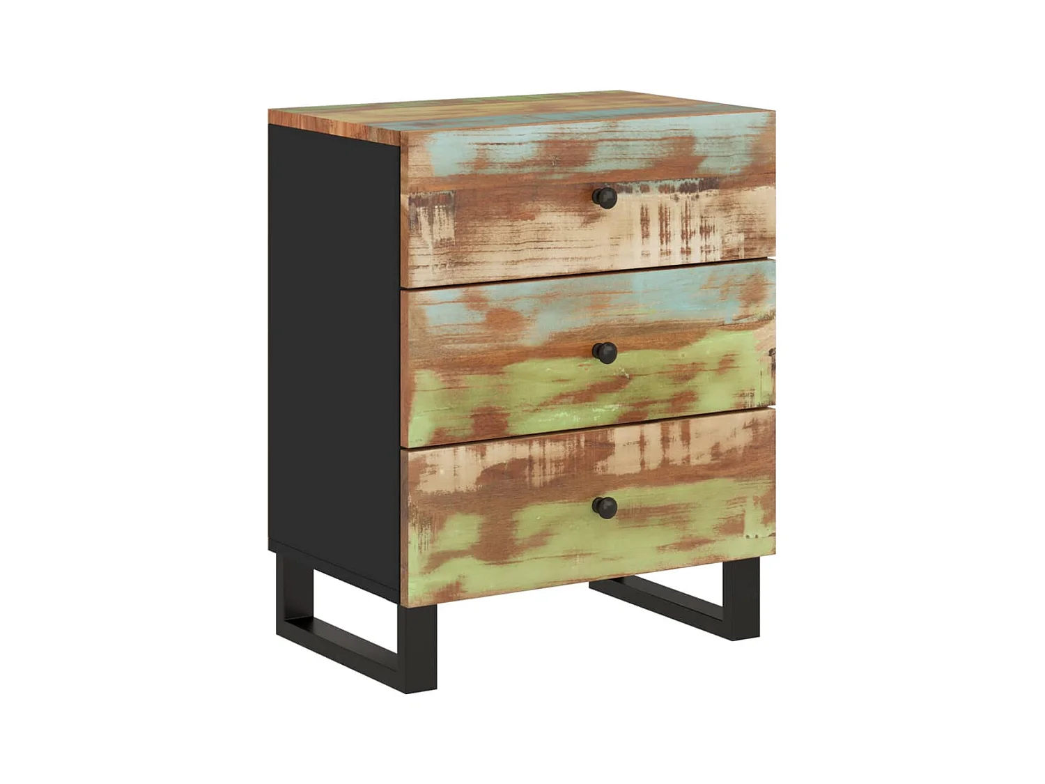 Mie  Table de chevet 50x33x62cm Bois de récupération et d'ingénierie