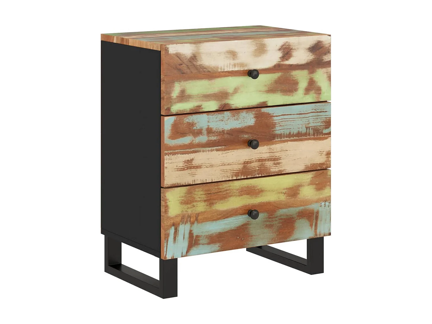 Mie  Table de chevet 50x33x62cm Bois de récupération et d'ingénierie