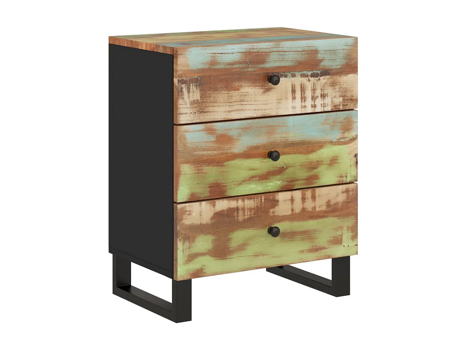 Mie  Table de chevet 50x33x62cm Bois de récupération et d'ingénierie