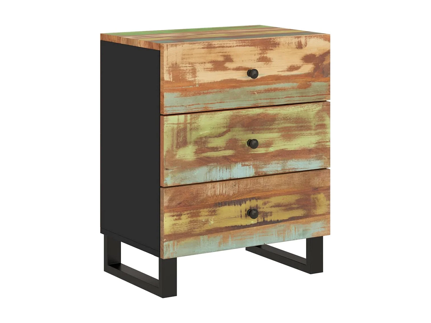 Mie  Table de chevet 50x33x62cm Bois de récupération et d'ingénierie