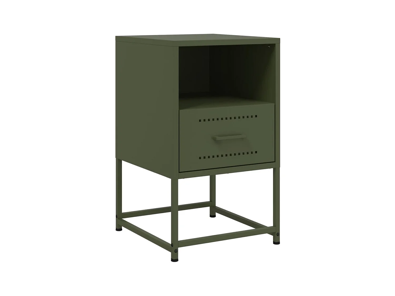 Inanna  Table de chevet vert olive 36x39x60,5 cm acier