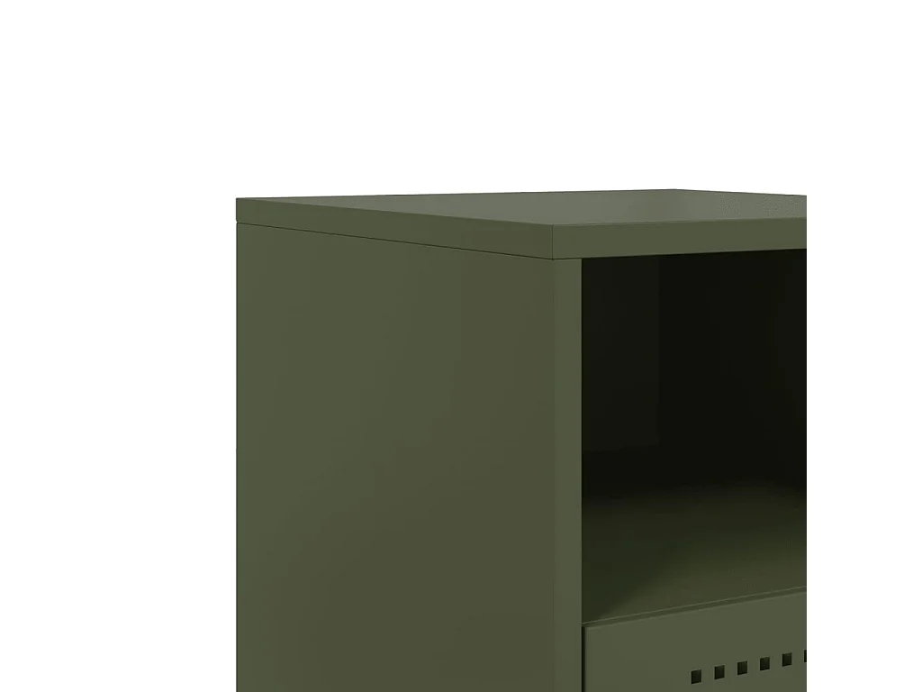 Inanna  Table de chevet vert olive 36x39x60,5 cm acier