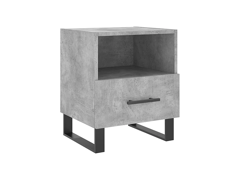 Bruni  Nachtkastje 40x35x47,5 cm bewerkt hout betongrijs