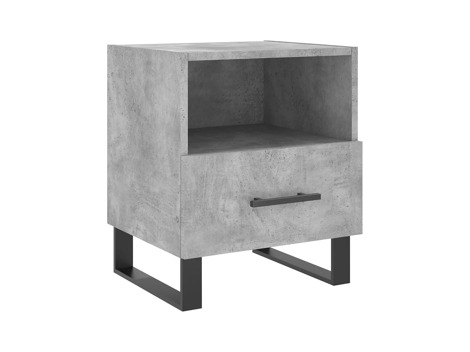Bruni  Table de chevet gris béton 40x35x47,5 cm bois d’ingénierie
