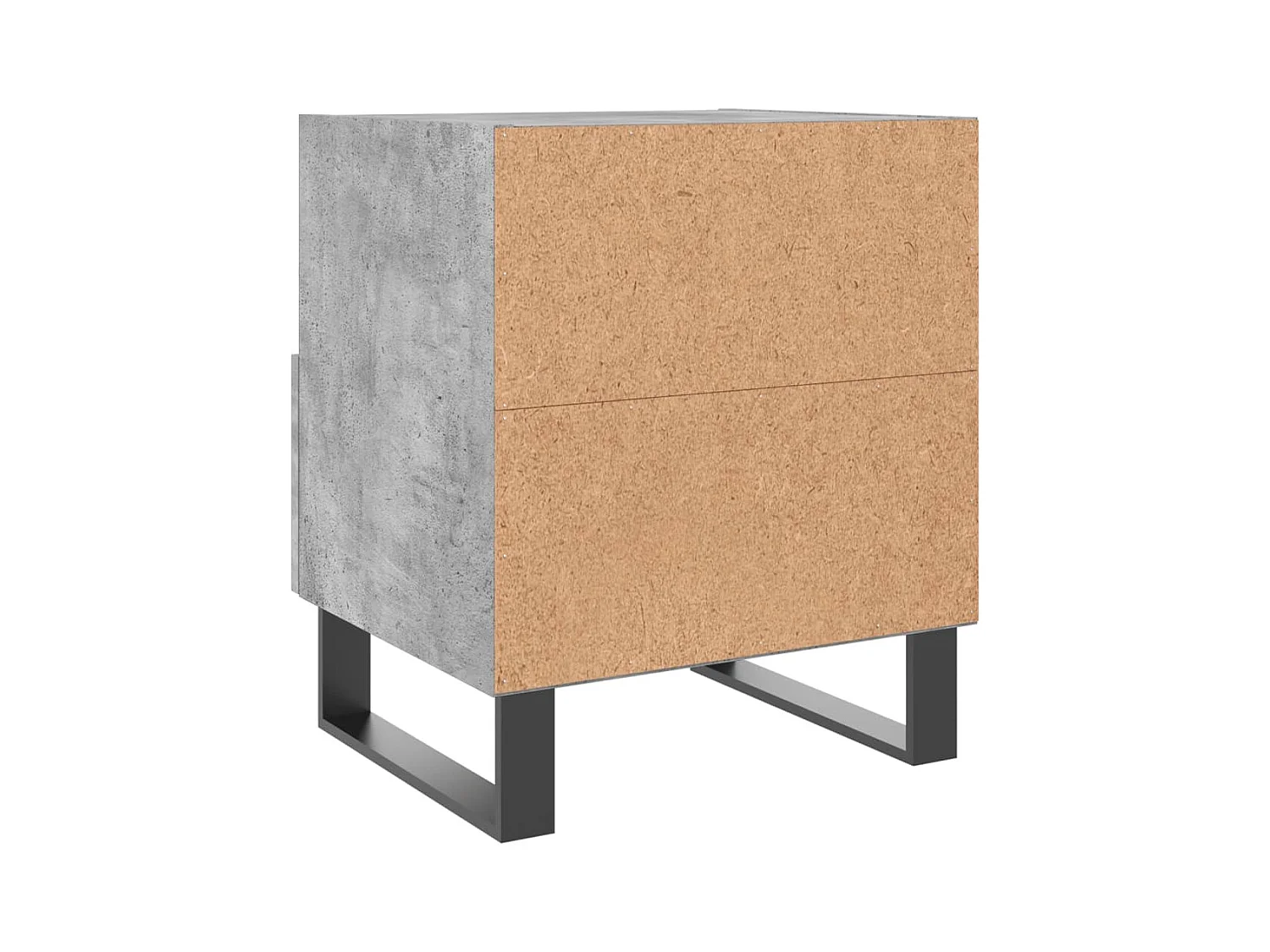 Bruni  Table de chevet gris béton 40x35x47,5 cm bois d’ingénierie
