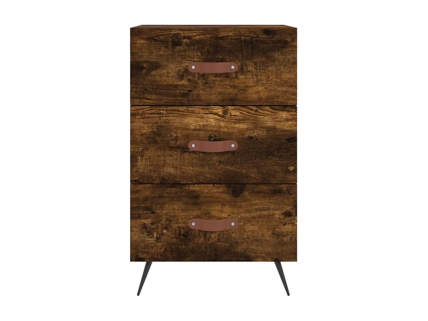 Uri  Nachtkastje 40x40x66 cm bewerkt hout gerookt eikenkleurig