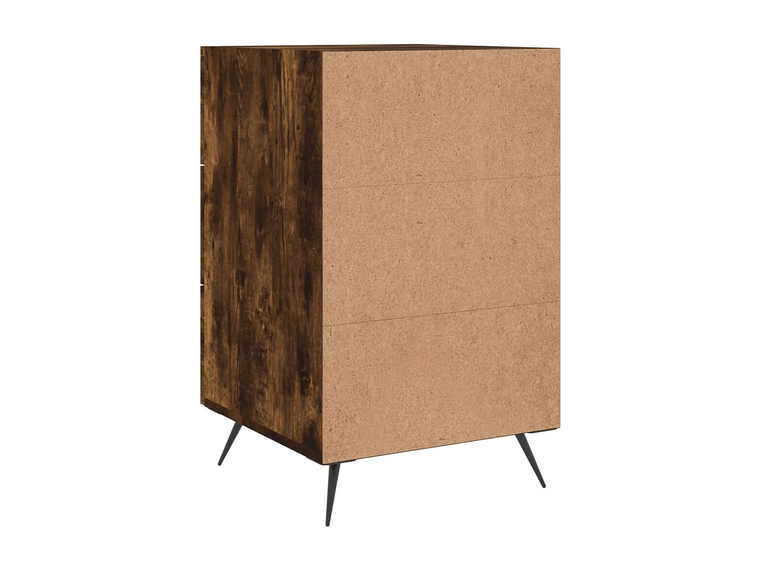 Uri  Nachtkastje 40x40x66 cm bewerkt hout gerookt eikenkleurig