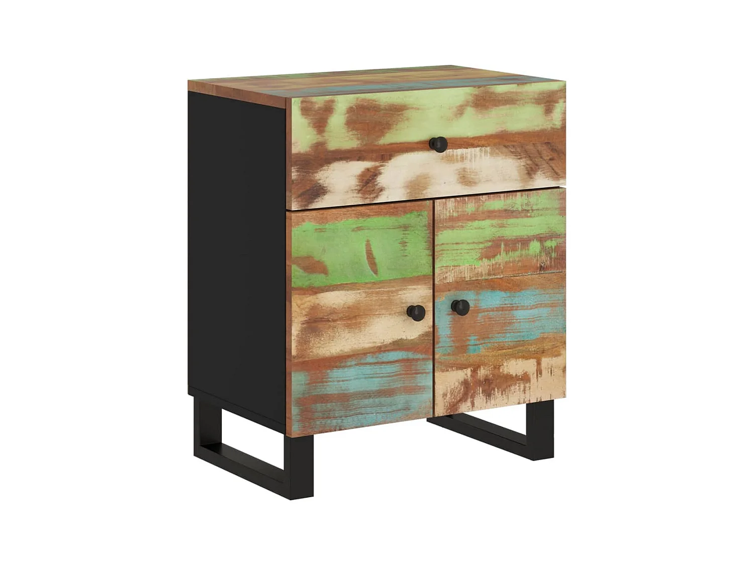 Bondy  Table de chevet 50x33x60cm Bois de récupération et d'ingénierie