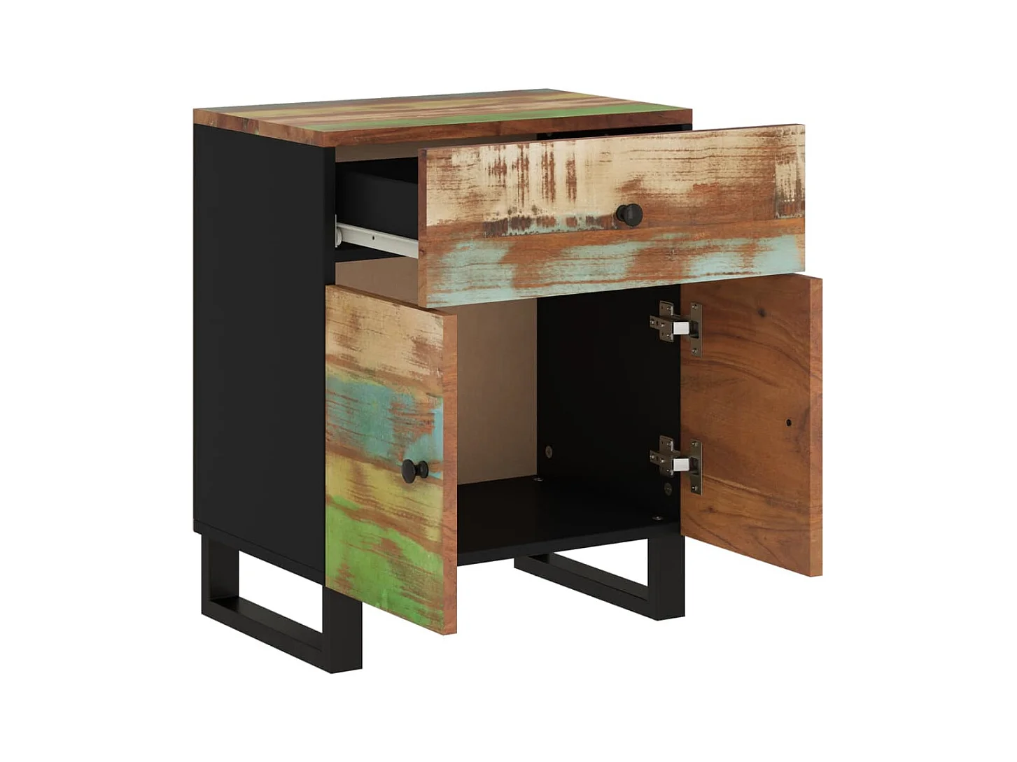 Bondy  Table de chevet 50x33x60cm Bois de récupération et d'ingénierie