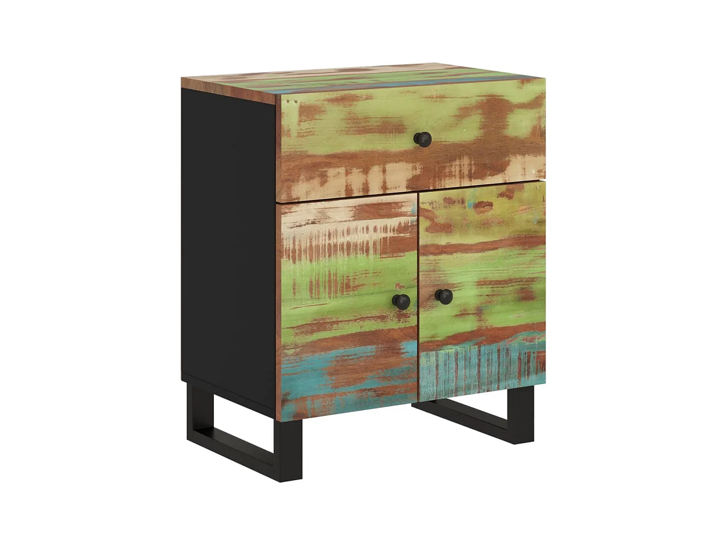 Bondy  Table de chevet 50x33x60cm Bois de récupération et d'ingénierie