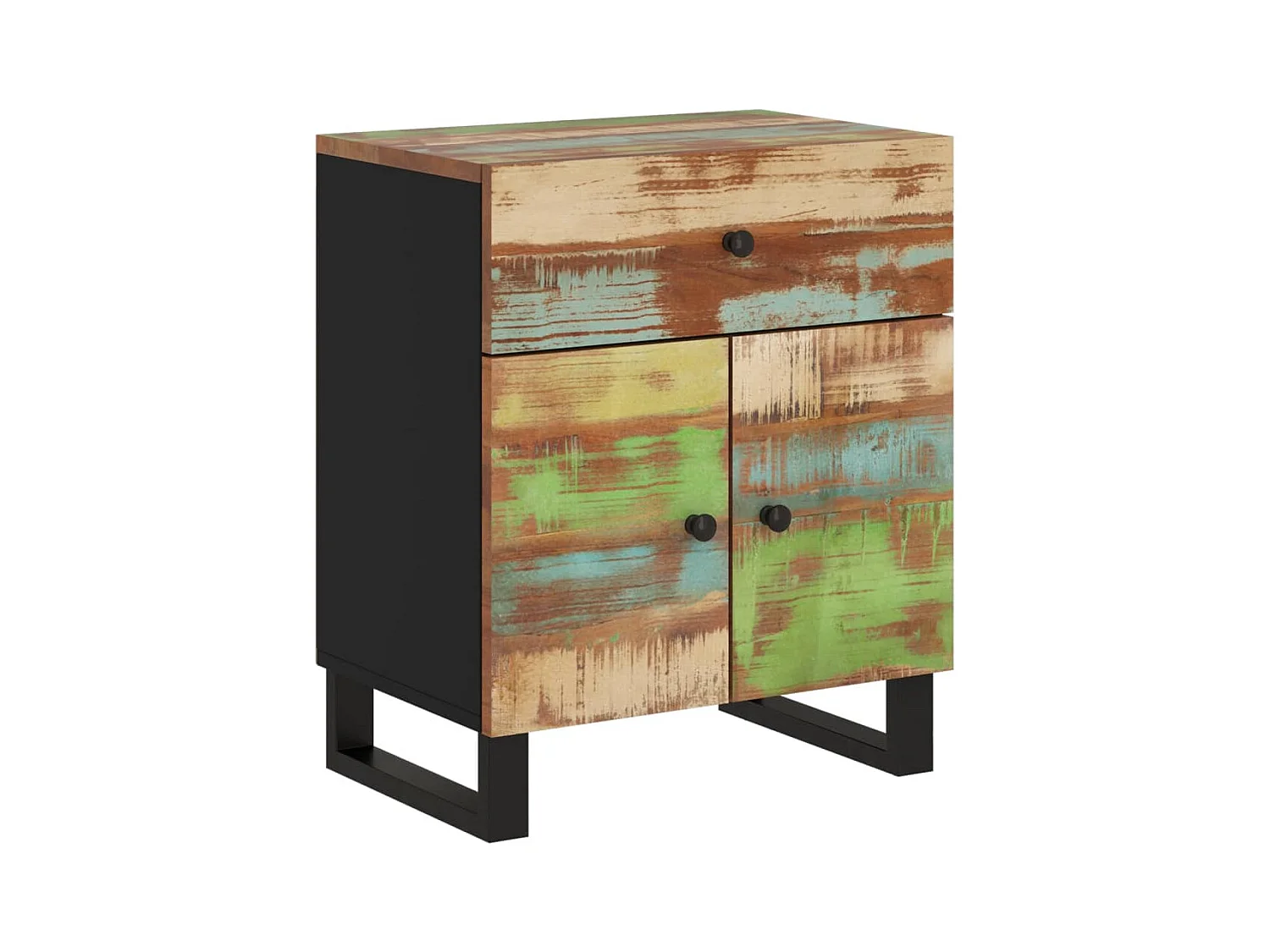 Bondy  Table de chevet 50x33x60cm Bois de récupération et d'ingénierie