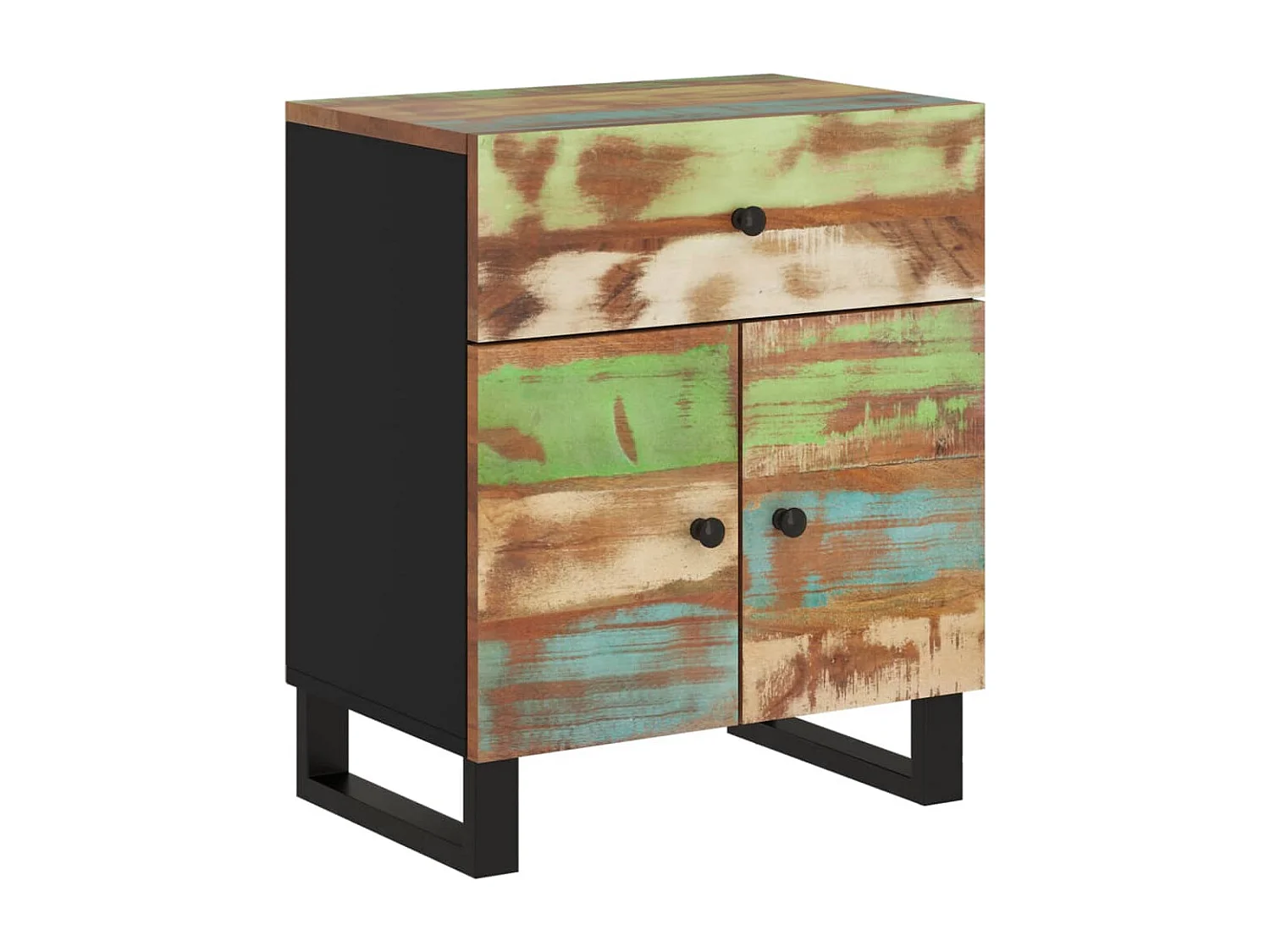 Bondy  Table de chevet 50x33x60cm Bois de récupération et d'ingénierie