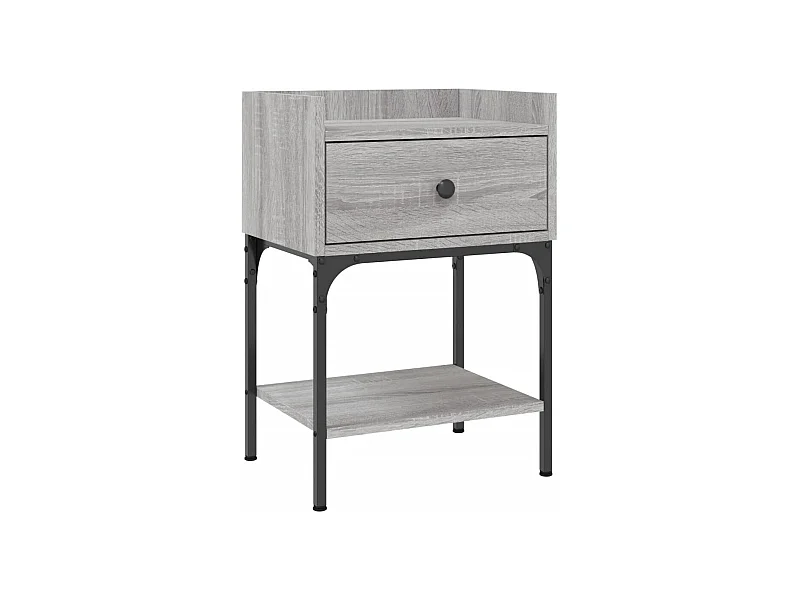 Charlie  Table de chevet sonoma gris 40,5x31x60 cm bois d'ingénierie