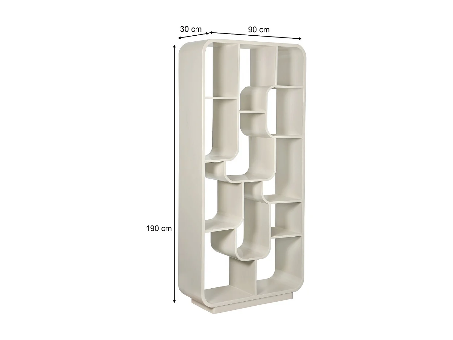 Boekenkast Logan Off White - 30x90x190cm