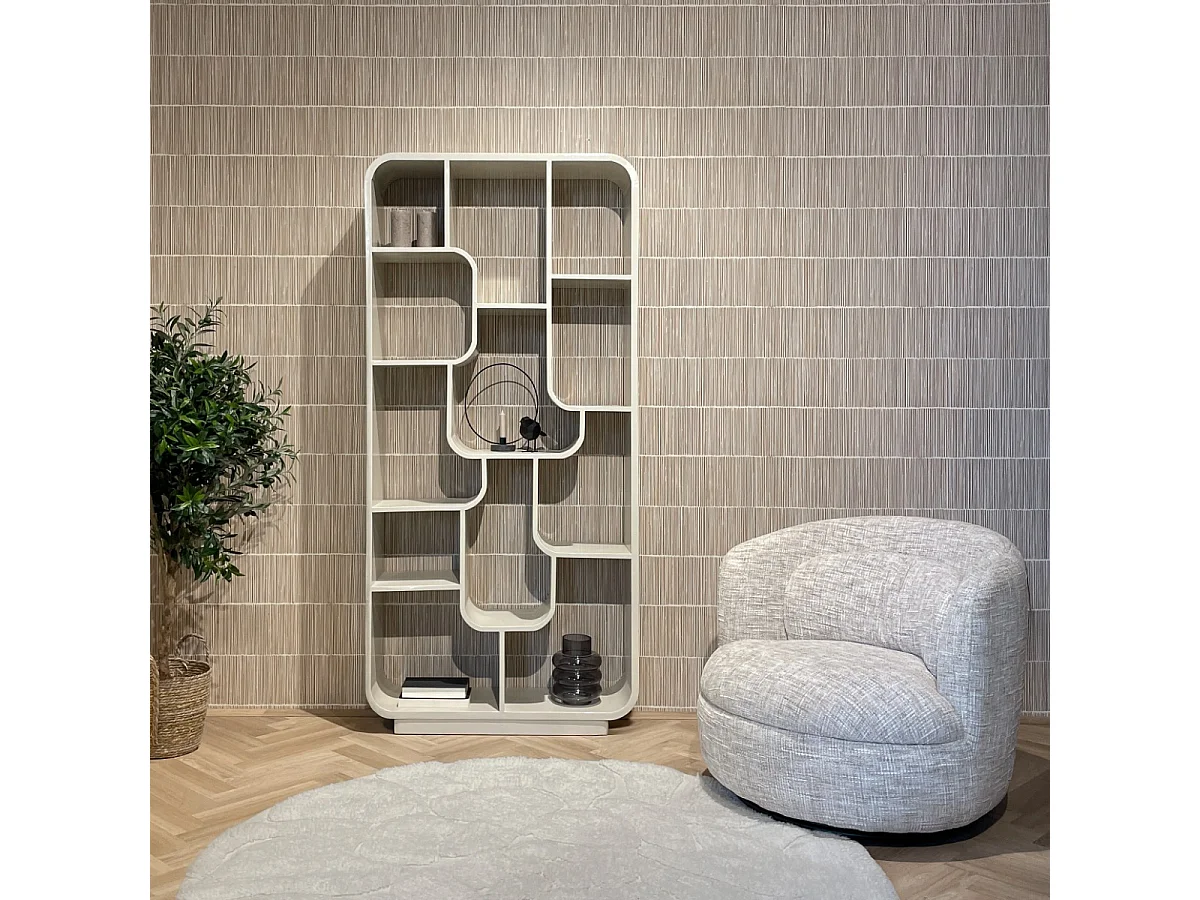 Boekenkast Logan Off White - 30x90x190cm