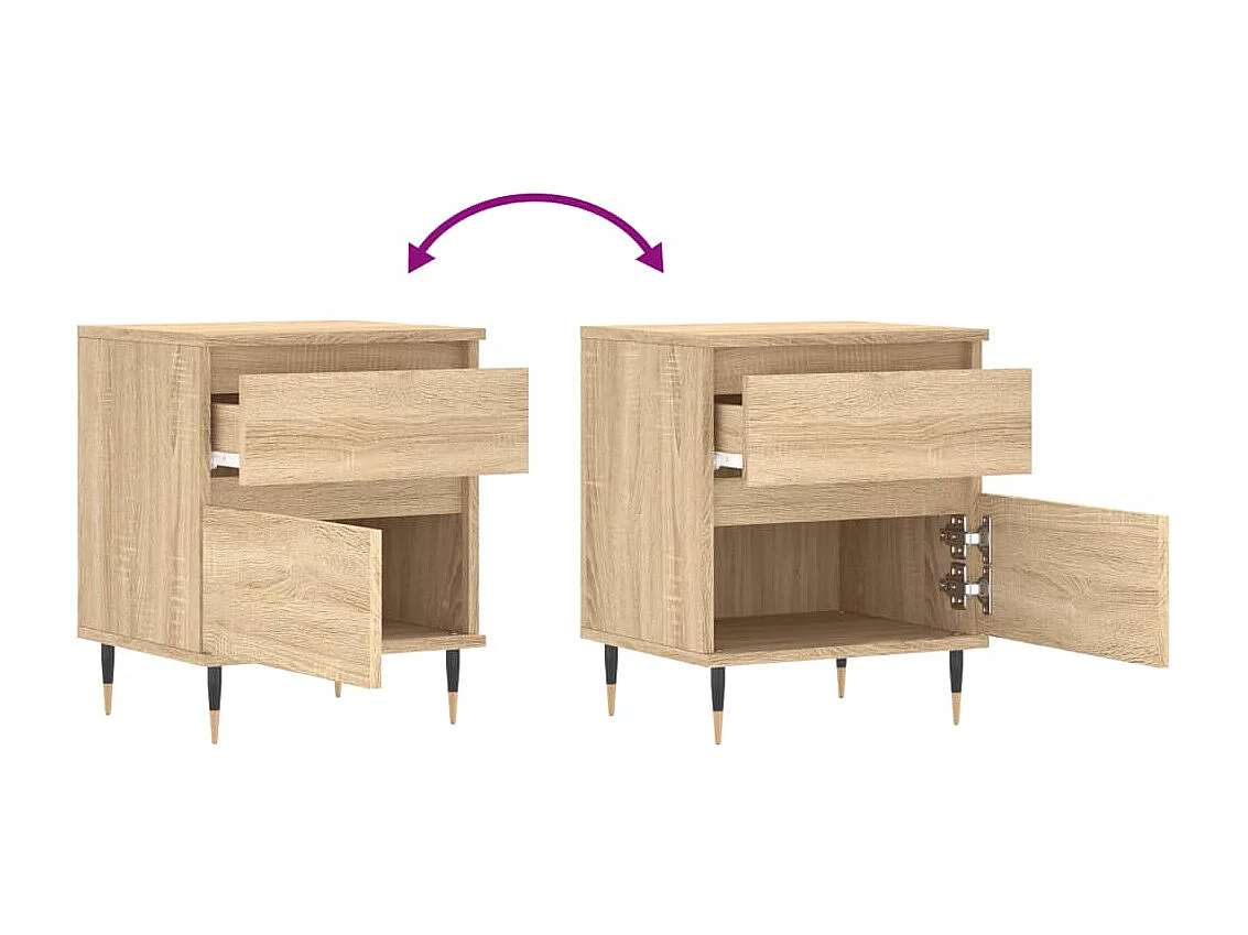 Bastiaan  Table de chevet chêne sonoma 40x35x50 cm bois d’ingénierie