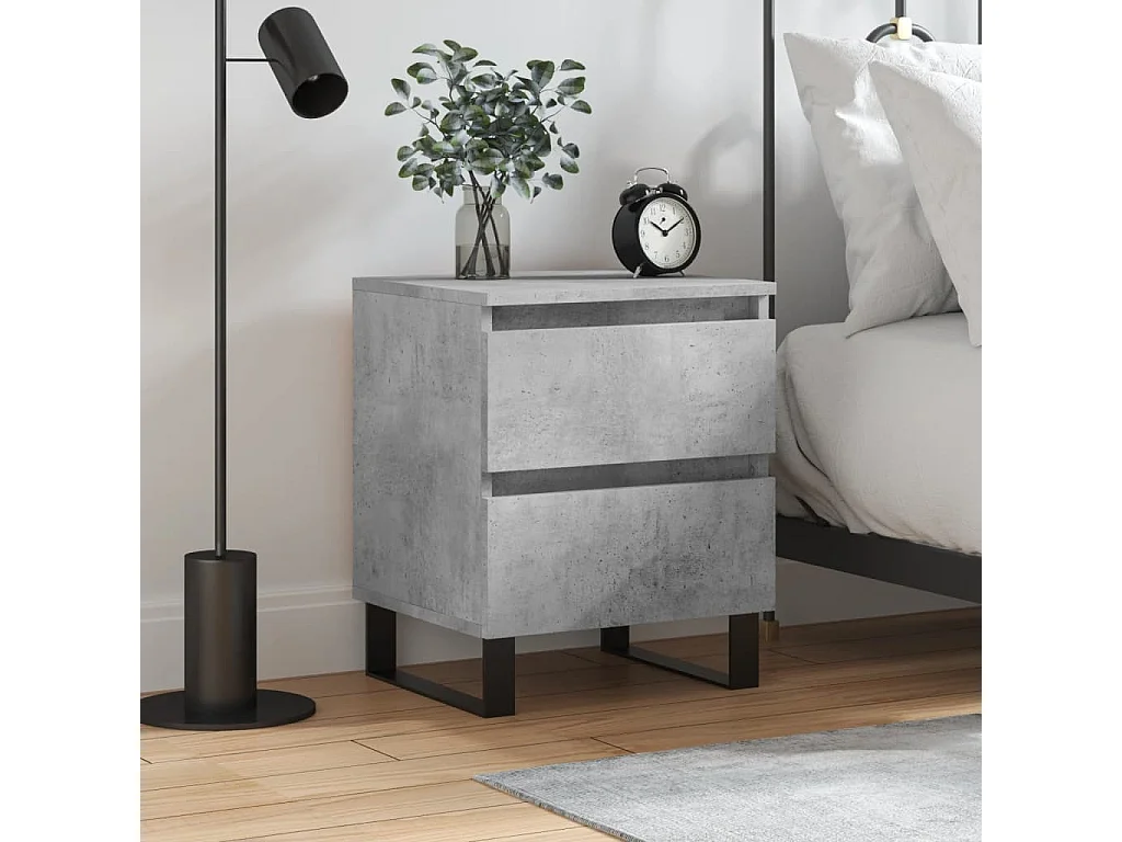 Westfield  Table de chevet gris béton 40x35x50 cm bois d’ingénierie