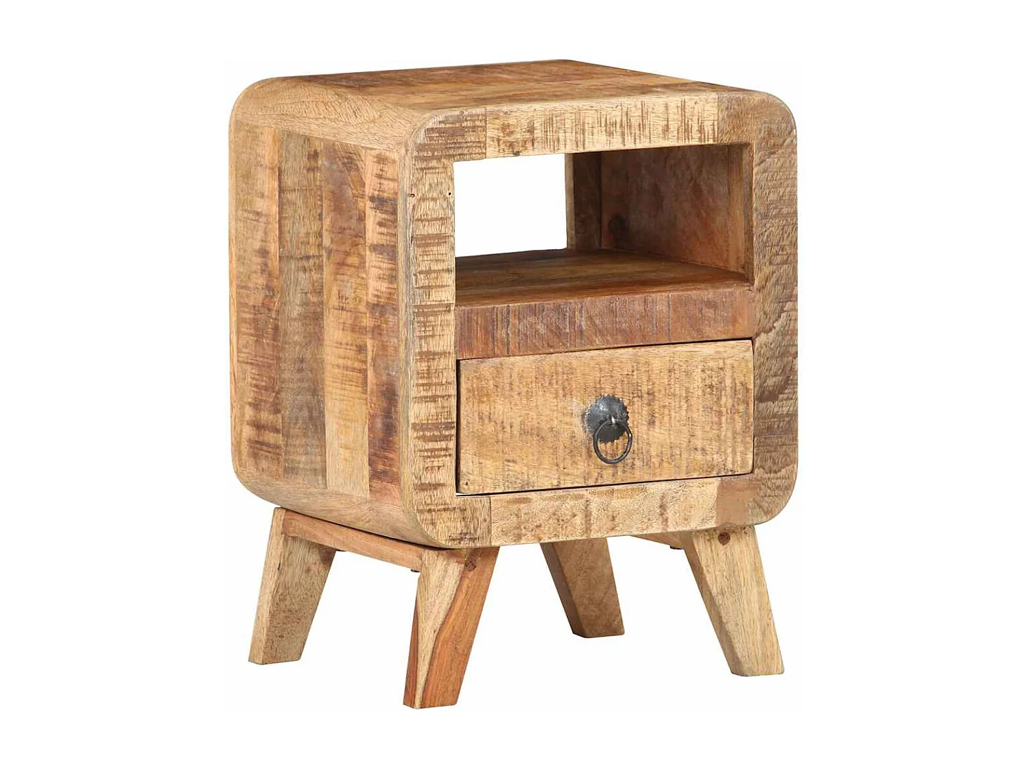 Jean-Romain  Table de chevet 30x30x41 cm Bois de manguier brut