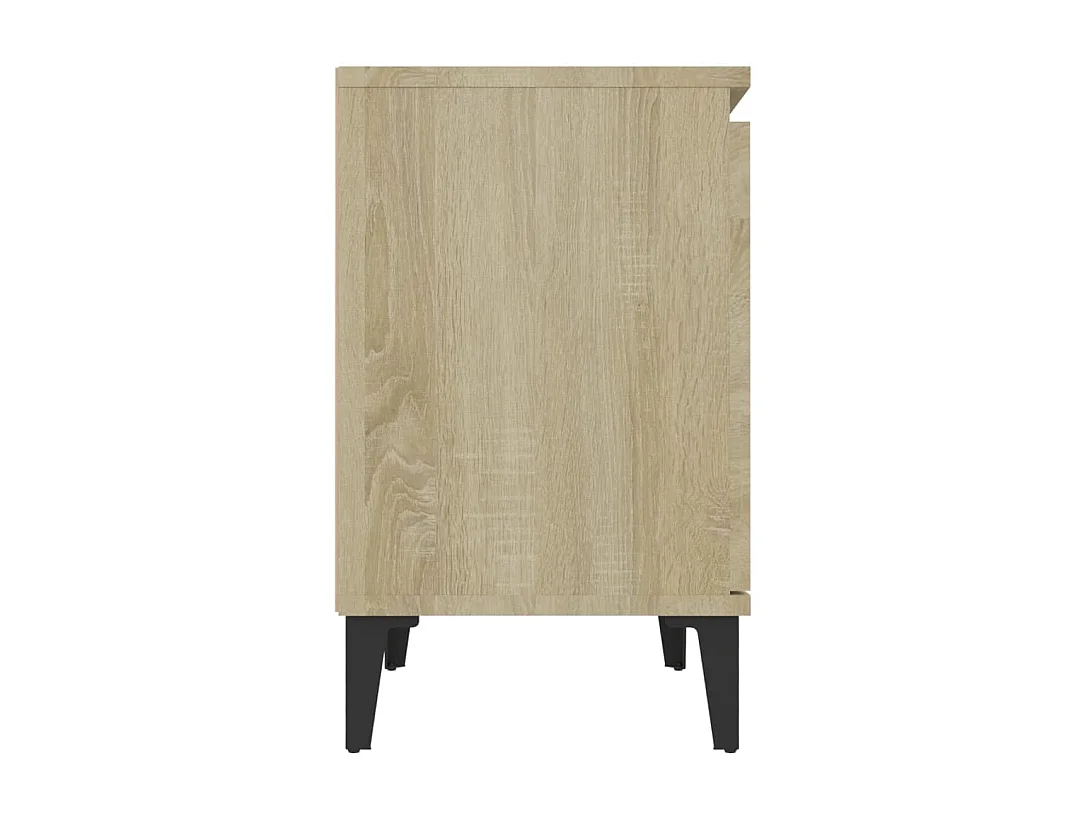 Council Bluffs  Tables de chevet avec pieds en métal chêne sonoma 40x30x50 cm